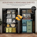71" Tall Metal Pantry Cabinet with 4 Adjustable Shelves and Gold Handles Heavy-Duty Steel Storage for Kitchen, Dining Room or Office by CozyNest Decor