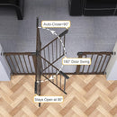 Cumbor 29.7-57" Extra Wide Baby Gate for Stairs, Mom's Choice Awards Winner-Dog Gate for Doorways, Pressure Mounted Walk Through Safety Child Gate for Kids Toddler, Tall Pet Puppy Fence Gate, Brown by TinyTreasures Baby Boutique