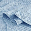 MarCielo 3-Piece 100% Cotton Oversized Bedspread Lightweight Quilt Coverlet Embroidery Farmhouse Bedding Set (Tf Light Blue, Oversized Queen (100"x106")) by CozyNest Decor