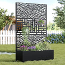 Casaphoria Metal Raised Garden Bed with Trellis and Wheels, 72"x47"x16" Planter Box for Climbing Plants, Vegetables & Vines, Features Drainage Holes and Privacy Screen, Black(Spring&Helen) by GreenHaven Gardens