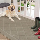 BEQHAUSE Dirt Trapper Door Mat 36" x 60", Doormat Non-Slip Entryway Rugs Washable, Dog Door Mat Stain Resistant and Absorbent Welcome Floor Mat for Front Back Door, Muddy Wet Shoes & Paws, Beige by CozyNest Decor