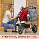 Dikaslon Diaper Bag Backpack with Portable Changing Pad, Pacifier Case and Stroller Straps, Large Unisex Baby Bags for Boys Girls, Multipurpose Travel Back Pack Moms Dads, Gray by TinyTreasures Baby Boutique