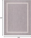 Bordered Outdoor Rug 9x12 Washable Outside Carpet for Indoor Patio Porch Waterproof Easy Cleaning Non Shedding Area Rugs Gray 9 x 12 by CozyNest Decor