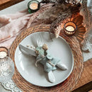 Defined Deco Woven Placemats Set of 10, 13" Round Rattan Placemats,Natural Hand-Woven Water Hyacinth, Farmhouse Weave Place Mats, Rustic Braided Wicker Table Mats for Dining Table, Home, Wedding by CozyNest Decor