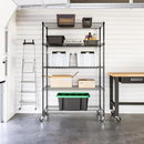 Seville Classics UltraDurable Heavy Duty NSF Solid Steel Wire Rack Storage Unit, Organizer for Garage, Warehouse, Office, Restaurant, Classroom, Kitchen, Black, 5-Tier Shelving, 48" W x 24" D by CozyNest Decor