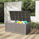 KAMABOKO Outdoor Storage Box, 120 Gallon Large Outdoor Resin Deck Box, Storage Waterproof Boxes Lockable Lid for Garden Tools, Pool Supplies, Patio Furniture and Cushions, Grey by CozyNest Decor