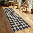 Lahome Checkered Outdoor Runner Rug, 2x8 Kitchen Runner Rugs for Non Skid Washable Entryway Carpet, Checkerboard Non Slip Non Shedding Carpet for Bedroom by CozyNest Decor