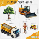 Construction Car Wall Decals for Boys by Lipastick - Road, Trucks, Tractors, Excavators Wall Stickers for Kids Bedroom, Nursery, Playroom - Peel and Stick Transport Themed Wall Decals - L Size by TinyTreasures Baby Boutique