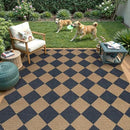 Lahome Checkered Easy Jute Washable Rug, 5x7 Area Rugs for Living Room Nature Large Dining Room Carpet, Farmhouse Geometric Non Slip Indoor Outdoor Carpet for Home Office Bedroom Backyard Patio