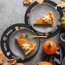 Whaline 4Pcs Round Halloween Placemats Embroidered Ghost Pumpkin Candy Corn Place Mats Black Spooky Dinner Table Mats for Halloween Party Decor by CozyNest Decor