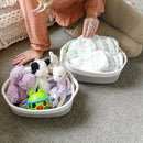 NaturalCozy 5-Piece Rectangle Storage Basket Set- Natural Cotton Rope Woven Baskets for Organizing! Small Basket for Montessori, Baby Nursery, Dog Toy Baskets, Cat Toy Box, Bathroom Organization Bin by TinyTreasures Baby Boutique