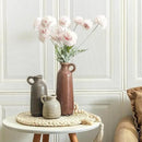 Ceramic Vases Set of 3, Neutral Rustic Farmhouse Vase with Handle, Decorative Flower Vases Home Decor Modern Boho Pampass Vase for Table Mantel Entryway Shelf Living Room Kitchen Bathroom - Brown by CozyNest Decor