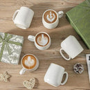 Hasense Coffee Mugs Set of 6, Ceramic Coffee Cups with Handle for Home Office, 12 Ounce Tea Cup for Coffee, Latte, Hot Cocoa, Dishwasher and Microwave Safe, Clay-Infused White by CozyNest Decor