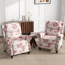 UIXE Pushback Recliner Chairs Set of 2, Fabric Armchair Push Back Accent Chair, Rivet Trim Club Chair Home Theater Overstuffed Single Sofa Reading Seat for Living Room, Pattern by CozyNest Decor