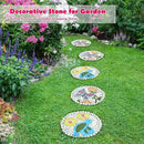 Garden Stepping Stones Set of 2 Butterfly Outdoor Garden Decor 10 inch Round Decorative Stones Pavers for Garden Walkway Landscaping, Hummingbird Gifts (N6-YYD334) by CozyNest Decor
