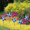 Hausse 10 Pack Reflective Pinwheels, Extra Sparkly Pinwheel, Bird Repellent Devices Deterrent to Scare Birds Away from Yard Patio Farm, Blue & Silver by CozyNest Decor