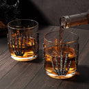 Skeleton Four Handed Whiskey Glass Set Of 2 By 12OZ Skeleton Glasses 5 H Goth Gifts by The Wine Savant