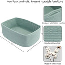 Small Woven Storage Baskets 13“X9”X5“ Decorative Rope Bins for Organizing Shelves, Closets, and Toys, Empty Gift Baskets, Cute Organizer Basket for Home and Office (green, Large) by CozyNest Decor