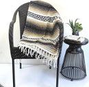 Del Mex Classic Mexican Blanket, Large Authentic Woven Falsa Throw (70"x50"), Artisan Southwest Décor for Beach, Yoga, Outdoors (Tan) by CozyNest Decor