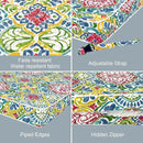 LVTXIII Patio Chair Cushions 22"x22"x3", Water-Repellent Outdoor Seat Cushions for Patio Furniture, Square Chair Pads with Ties for Home Garden Decoration, Set of 2, Damask Red