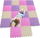 MQIAOHAM® 18 Pieces Puzzle Play Mats, Soft Baby Play Mat, Kids Interlocking Foam Floor Tiles, Toddlers Carpet Playmats G301018-103110111 by TinyTreasures Baby Boutique