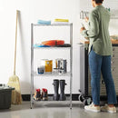 Amazon Basics 4-Shelf Adjustable, Storage Shelving Unit, (200 Pound Loading Capacity per Shelf), Steel Organizer Wire Rack, 13.4"D x 23.2"W x 48"H, Chrome by CozyNest Decor