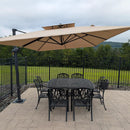 PURPLE LEAF Patio Umbrella 9' X 12' Cantilever Outdoor Double Top Large Rectangle Umbrella Heavy Duty 360° Rotation Offset Hanging Umbrella for Garden Deck Pool Backyard Patio Spectrum Sand by GreenHaven Gardens