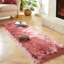 AMTOVO Faux Fur Rug, Blush Pink Ultra Soft Fluffy Shag Sheepskin Rug, 2 x 6 ft Runner Area Rugs for Bedroom Sofa Throw Cushion Room Decor, Rectangle by CozyNest Decor