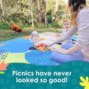 Jumbo Picnic Rug, Large Picnic Mat, 6'7" x 6'7", Outdoor Waterproof Picnic Blanket Beach Mat, Foldable & Waterproof, Picnic Blankets Ideal for Beach & Park, Outdoor Blanket, Happy Now by TinyTreasures Baby Boutique