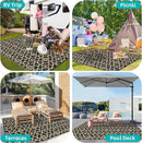 HEBE Outdoor Rug Waterproof 9x12, Reversible Plastic Straw Rug RV Camping Rug, Indoor Outdoor Patio Mat Clearance, Outside Carpet for Porch,Deck,Camper,Balcony,Backyard,Picnic by GreenHaven Gardens