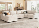 Nolany Sectional Sofa with Storage Ottoman, U Shape Sectional Couch Corduroy Modular Sectional Couches for Living Room, Beige by CozyNest Decor