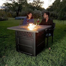 DualHeat by Endless Summer, The Harris, 38" Square Propane Gas Outdoor Fire Pit/Patio Heater by GreenHaven Gardens