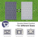 OLANLY Outdoor Rug 5x8 ft Waterproof, Outdoor Plastic Straw Rug with Geometric Pattern Clearance, Reversible RV Mat for Patio, Camping, Balcony, Deck, Backyard, Navy & White by CozyNest Decor