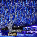 Christmas Lights Outdoors, 32 Tubes(Equivalent to 4 Sets of 8-Tubes) Meteor Shower Rain Lights - Blue lcicle Christmas Light Outdoor for Xmas Tree Wedding Party Holiday House Yard Decor, UL Plug by GreenHaven Gardens