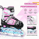 Adjustable Inline Skates for Kids, Teens, and Adults – ABEC-7 Bearings, PU Wheels, Comfortable Fit, for Indoor and Outdoor Skating by TinyTreasures Baby Boutique