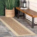 nuLOOM 2x8 Outdoor/Indoor Asha Area Rug, Light Brown, Casual Design With Striped Border, Stain Resistant, Highly Durable, For Patio, Balcony, Bedroom, Living Room, Dining Room, Bathroom by CozyNest Decor