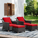 Joyside Wicker Patio Furniture Sets, 4 Pieces Upgraded Large Size Outdoor Furniture with Patio Dining Chairs and Outdoor Ottoman, Thick Cushions, Wide Armrest by GreenHaven Gardens