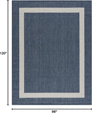 CAMILSON Outdoor Rug 8x10, Modern Outside Rugs for Patios Porches Waterproof Durable Washable Non-Shedding, Easy-to-Clean Indoor Outdoor Area Carpet (8 x 10, Bordered - Blue/White) by GreenHaven Gardens