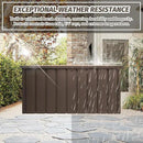 Domi Deck Box 190 Gallon, Waterproof Lockable Steel Outdoor Storage Container for Outside Cushions, Garden Tools and Pools Equipment, Brown by GreenHaven Gardens