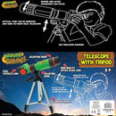 Nature Bound Telescope for Kids and Beginners, 16X Magnification and 15mm Lens for Indoor and Outdoor Use - Adjustable Tripod Included - for Kids Ages 6+, Green (NB538) by TinyTreasures Baby Boutique