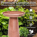 Sunnydaze Gleeful Garden Metal Bird Bath for Outdoors - Large Decorative Iron Birdbath - 23-Inch - Canyon Clay Glaze by GreenHaven Gardens