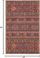 Keen Home Design 2x3 Rug - Machine Washable Entry Rug with Non-Slip Backing, Ideal for Enteryway, Kitchen, Bathroom, Laundry Room - Vintage, Easy Clean, Durable, Low Pile Rug - (2' x 3') by CozyNest Decor