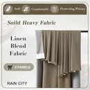 RAIN CITY Linen Brown Extra Long Blackout Curtains 120 Inch Long 10ft, Back Tab Pleated Look Linen Blended Textured Curtains with Hooks for Living Room Track System(W50xL120 in Length,Linen) by CozyNest Decor