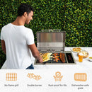 Kenyon Texan Built-In Electric Grill for Stone Counter, Standard Lite-Touch, Stainless Steel Grill with Split Lid for Indoor and Outdoor Use, 2 Burners, Quick Heat Up, Dishwasher Safe Grate, 240V by GreenHaven Gardens