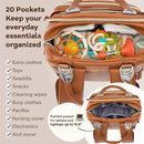 RUVALINO Diaper Bag Backpack, Multifunction Travel Pack Maternity Baby Changing Bags, Large Capacity, Waterproof, Brown by TinyTreasures Baby Boutique