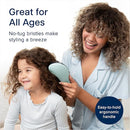 Crave Naturals Glide Thru Hair Brush - 2 Pack Detangler Brush for Curly, Straight, Wet or Dry Hair - Gentle Detangling Brushes for Adults, Kids, Toddlers, 7.5"x3" - Coral and Turquoise by TinyTreasures Baby Boutique