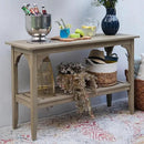 Cambridge Casual Teak Auburn Outdoor Console Table, Solid Indonesian Teak Wood in Weathered Gray Finish, Stylish and Durable Patio Accent or Plant Table for Porch, Deck, Garden, or Outdoor Entryway by GreenHaven Gardens