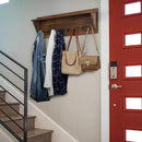 WEBI Coat Rack Wall Mount with Shelf,8 Peg Hooks,34" Long Rustic Entryway Wall Shelf with Hooks Underneath for Hanging Coats,Clothes,Bathroom,Rustic Brown by CozyNest Decor