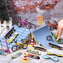 Skylety 31 Pieces Mini Finger Toys Set for Boy Girl Includes 6 Finger Skateboards, 4 Bikes, 2 Mini Scooters 4 Swing Board 8 Matched Wheels 7 Tool Accessories Educational Toy Party Favor(Fun) by TinyTreasures Baby Boutique