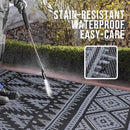 OLANLY Outdoor Rug Waterproof 10x14 ft, Reversible Outdoor Plastic Straw Rug, Boho Patio Rug, Indoor Outdoor Carpet, RV Mat Outside for Patio, Camp, Picnic, Balcony, Deck, Backyard, Black & Grey by GreenHaven Gardens